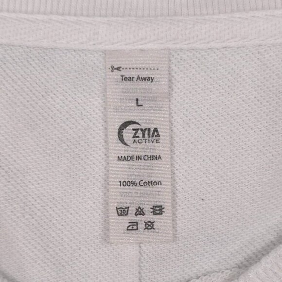 ZYIA Women's Heaven Hendrix Sweatshirt Pullover LARGE Crew Blue White Tie Dye - Picture 7 of 12